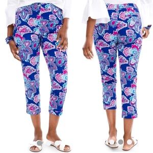 Chico’s Luxe Utility Crop Pants Paisley Comfort Waist Zip Pockets NWT